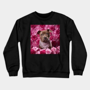 Staffy And Roses Crewneck Sweatshirt